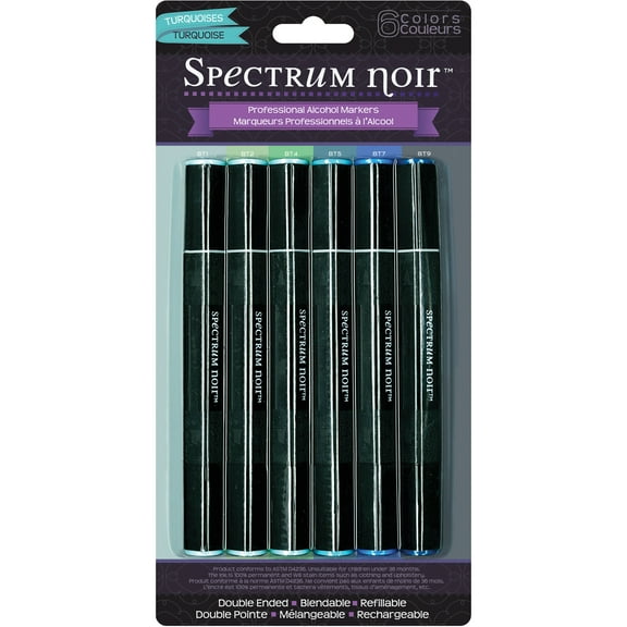 Spectrum Noir Alcohol Markers 6/Pkg-Turquoises