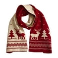 thumbnail image 2 of Gallickan Christmas Scarf, 63x8 Inch Reindeer Knitted Scarf, Warm Neck Warmer, Winter Wool Wrap, for Cold Weather and Holiday Fashion, Red, 2 of 6