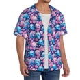 thumbnail image 2 of Daiia Blue Flower Skull Men's Linen Shirts Short Sleeve Casual Shirts Button Down Shirt for Men Beach Summer Wedding Shirt-Medium, 2 of 6