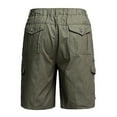 thumbnail image 5 of Mens Shorts Athletic Casual Bermuda Long Inseam Work Shorts with Multiple Pockets Army Green L, 5 of 7