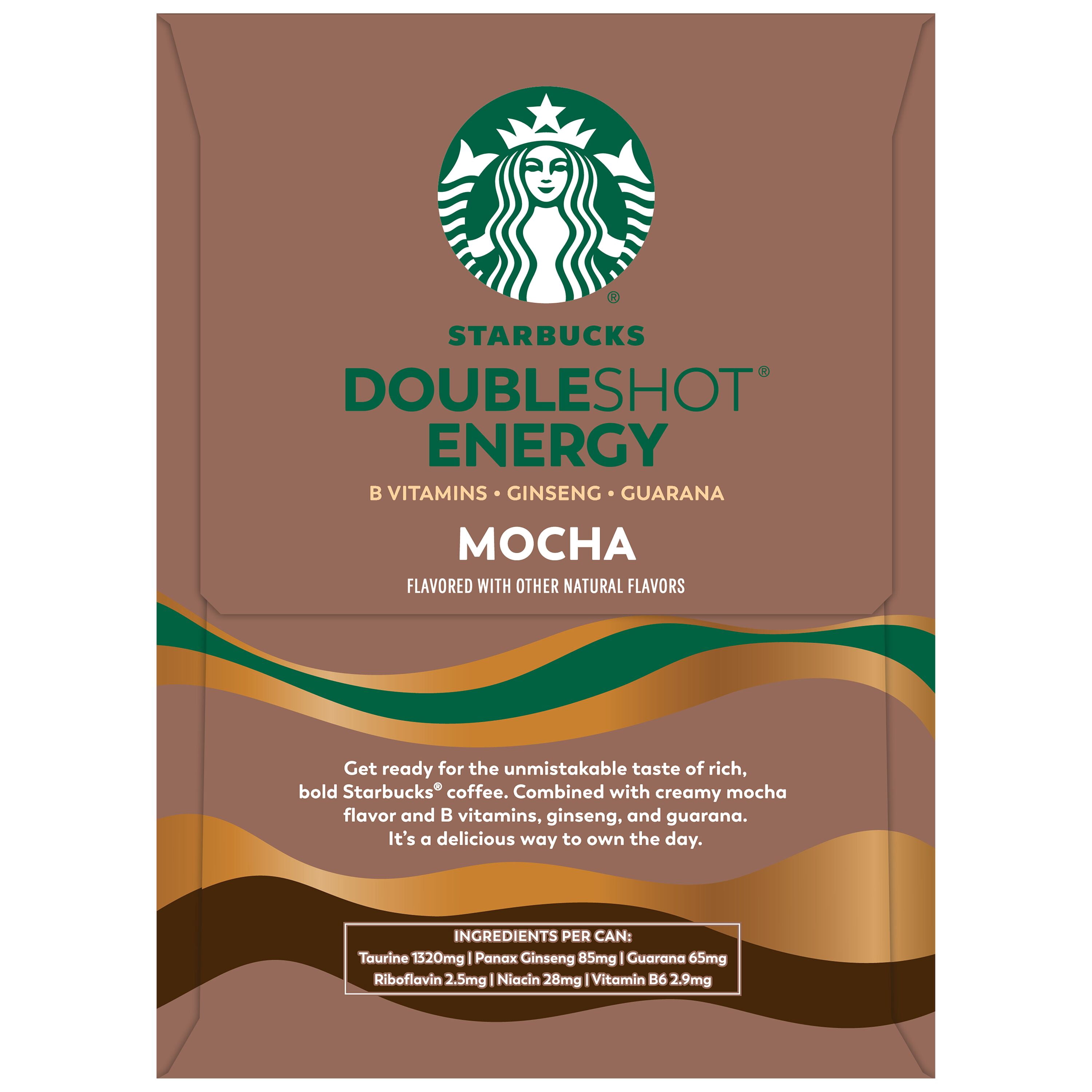 Starbucks Doubleshot Energy Coffee Beverage, Mocha, 4 Count, 11 fl oz Cans