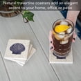 thumbnail image 4 of CounterArt Scallop Shell Natural Travertine Stone Coaster 4-Pack, 4 of 7