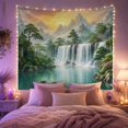 thumbnail image 2 of Waterfall Mountain Landscape in Misty Sunset, Serene Japanese Inspired for Nature Lovers, Scenic Wall Art, Housewarming Gift Tapestry Wall Hanging for Bedroom and Living Room, 2 of 7