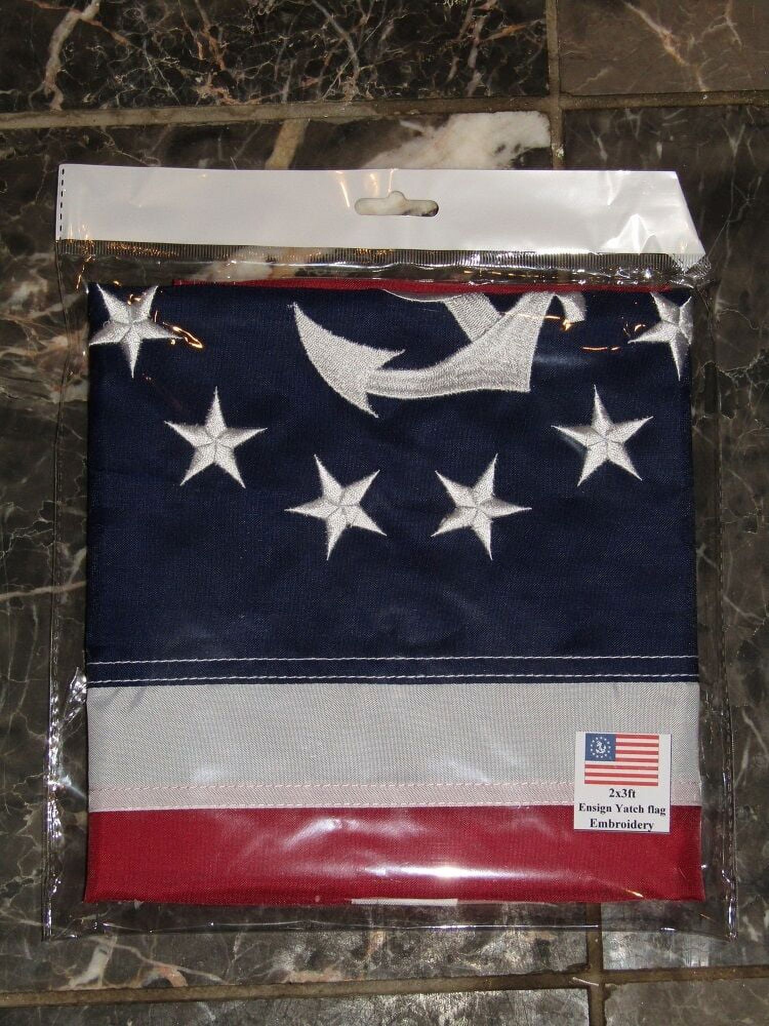 2x3 Embroidered Yacht Ensign USA Nautical 210D Sewn Nylon Flag 2'x3' Boat