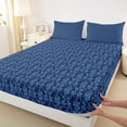 thumbnail image 3 of Feelyou Western Damask Teen Queen Sheet Sets, Blue Hippie Snake Bed Set, 4pcs, 3 of 7