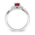thumbnail image 6 of 14K White Gold Plated Diamond & Ruby Ring Size 7, 6 of 7