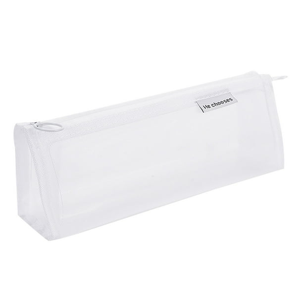 Bolsa de Papelería Grande de Nylon de Gran Capacidad, Bolsa de Lápiz de Examen de Estudiante, Bolsa de Almacenamiento, Bolsa de Maquillaje Transparente 3D, Bolsa de Maquillaje Grande, Bolsa de Maquill