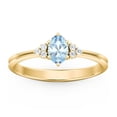 thumbnail image 2 of Birthstone Oval Ring with Shoulder Accents - Aquamarine (March), 2 of 5