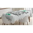 thumbnail image 1 of Kiss Me Tablecloth, Saint Patrick's Day Themed Hand Drawn Lettering Leprechaun Hat Motif, Rectangular Table Cover for Dining Room Kitchen, 60 X 90 Inches, Sea Green Black and White, by Ambesonne, 1 of 3