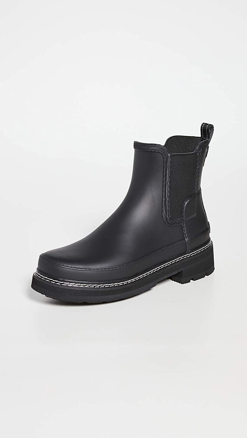 Hunter Women's Refined Stitch Detail Chelsea Boot In Black