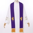 thumbnail image 6 of Jiibva Double Sided Stole with Tassels Church Clergy Stole Church Scarf for Officiant Priest, 6 of 7