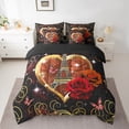 thumbnail image 2 of Eiffel Tower Bed in a Bag King Size Comforter Set 7 Pieces,Orange Rose Bedding Set,Romantic France Sheet Set City Building of Paris Bed Set,Galaxy Flowers Butterfly Room Decor Aesthetic, 2 of 5