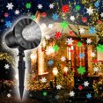 thumbnail image 6 of Christmas Moving Snowflakes Projector Lights, Dynamic Snowfall Pattern Outdoor/Indoor LED Projection Lamp IP65 Waterproof 180° Rotating Spotlight Projector for Holiday Xmas Halloween Party Decor, 6 of 8