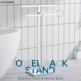 thumbnail image 2 of KOKOSIRI Bathroom Towel Rack 2-Tier Standing Towel Racks with Marble Base, Stainless Steel Freestanding Towel Bars, Thicken Steady Design, Polished Chrome THS0001-CH, 2 of 7