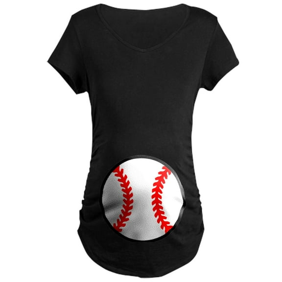 CafePress - Halloween Baseball Maternity Dark T Shirt - Maternity Dark T-Shirt