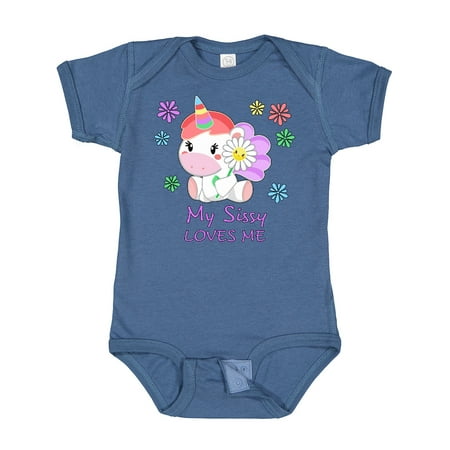 Inktastic My Sissy Loves Me Cute Unicorn Boys or Girls Baby Bodysuit