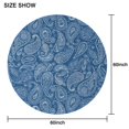 thumbnail image 6 of Blue Pioneer Flower and Paisley Pattern Round Tablecloth 60"x60",Wrinkle Wipeable Table Cloth for Kitchen Dining Room Picnic Patio Party, 6 of 6