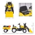 thumbnail image 5 of Aosom Kids Ride-On Excavator, Pedal Car Bulldozer, Move Forward/Back with Real Working Dirt Bucket, 6 Wheels, & Cargo Trailer, 5 of 5