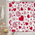 thumbnail image 2 of Valentine''s Day RV Shower Curtain Small Stall,Red Heart Love Couple Sweet Romantic Bathroom Decor Curtain with Hooks,, 2 of 6