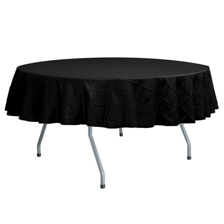 

Ultimate Textile (2 Pack) Embroidered Pintuck Taffeta 60-Inch Round Tablecloth Black