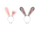 thumbnail image 1 of 2x Orejas de conejo Diadema Accesorios para el cabello Orejas de animales para el cabello para fiesta Favor Pascua Vacaciones Anime Cosplay Halloween rosa gris Macarena sombreros de cosplay, 1 of 7