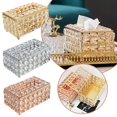 thumbnail image 2 of Golden / Sliver / Rose gold Crystal Tissue Box Cover Office, For Home, G5, 2 of 8