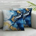 thumbnail image 3 of Acheng Short Plush Pillowcase 1 Piece Gold and Blue Abstract Art White, 3 of 5