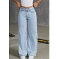 thumbnail image 4 of FEDPOP Jeans for Girls Wide Leg Baggy Denim Pants Cute High Waisted Trousers Kids Casual Y2k Streetwear with Pockets 8-14Y, 4 of 6