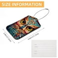 thumbnail image 5 of Cartoon Owl Square PU Leather 2 Pack Travel Tag - Bag Tag - Suitcase Tag with Privacy Cover and Stainless Steel Ring - Suitable for Travel, Backpack, and Handbag, 5 of 7