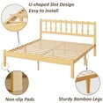 thumbnail image 4 of QFTIME 14 inch King Size Natural Bamboo Bed Frame with Headboard, Modern Minimalist Design, King Size Solid Foundation, No Box Spring Needed, 4 of 8