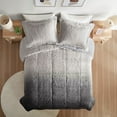 thumbnail image 4 of Witaxima Twin/Twin XL Ombre Shaggy Long Fur Comforter Mini Set, Grey, 66"x90" Cozy Faux Mink Reverse, Hypoallergenic & Machine Washable, 4 of 9