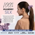 thumbnail image 6 of Blissy Silk Scrunchies (3 Pack) - 100% Pure Mulberry Silk - 22 Momme 6A High-Grade Fibers - Silk Scrunchie for Straight & Curly Hair - Preventing Breakage, Tangling, & Creasing (Lavender Skinny), 6 of 7