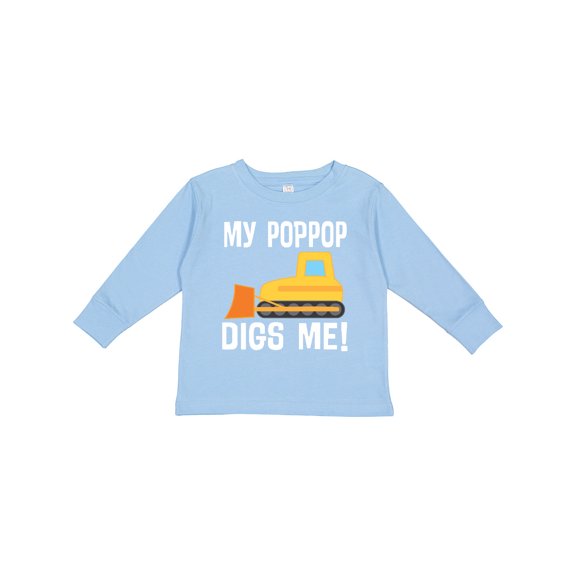 Inktastic My Poppop Loves Me Grandson Truck Boys Long Sleeve Toddler T-Shirt