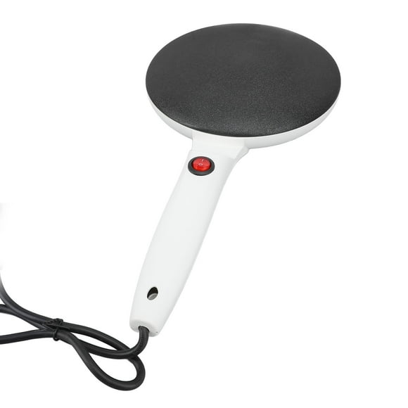 Electric Crepe Maker, 8in Electric Griddle with On Off Switch & Automatic Temperature Control, Non Stick Dipping Plate with Whisk & Spatula for Pancake, Tortilla, Blintzes White
