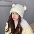 thumbnail image 3 of CoCopeaunts Christmas Hat, Santa Hat Beanie Hats for Women Plush Beanies Hat Winter Hat Winter Beanies Hat Beanie Knit Skull Cap, 3 of 7