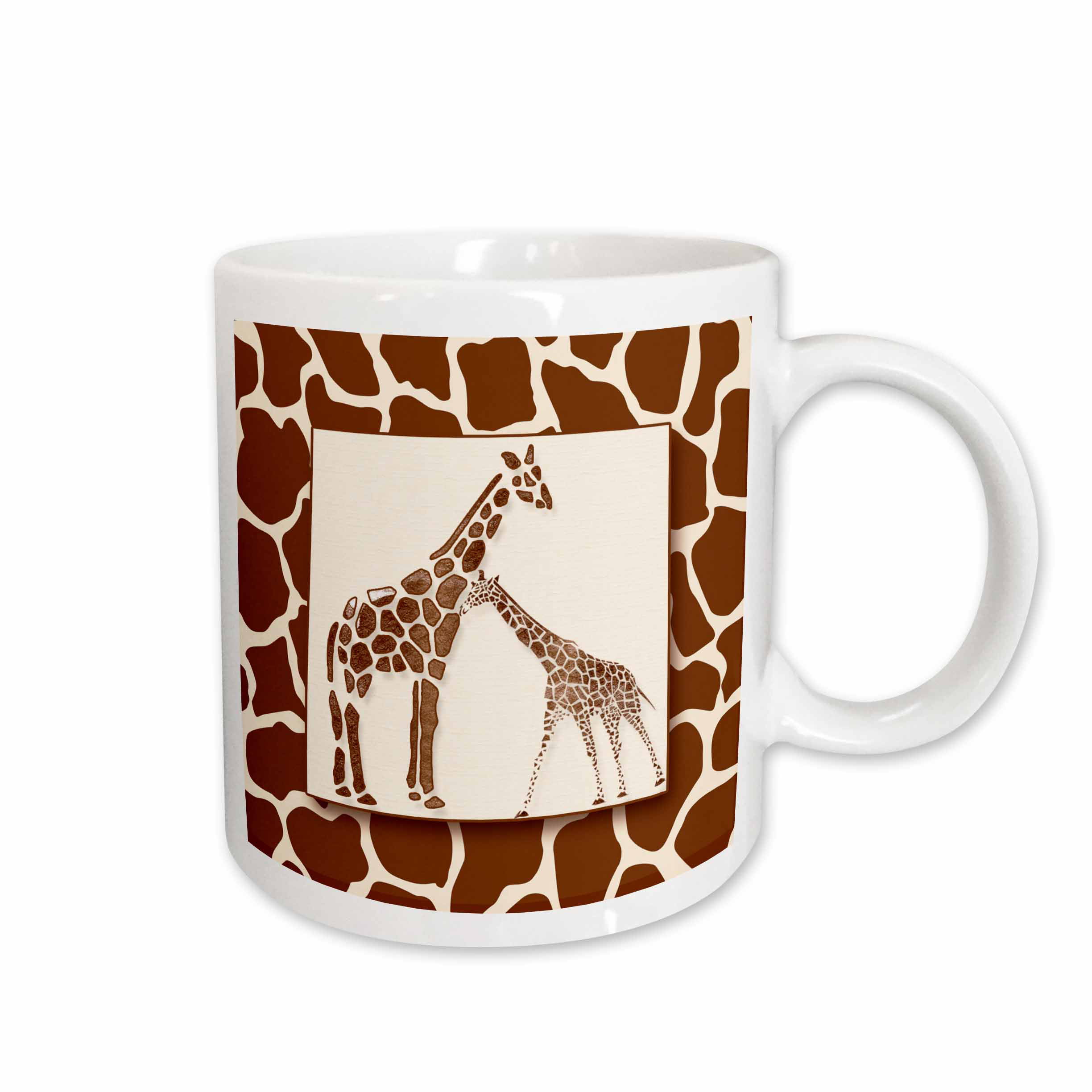 15-Ounce 3dRose Christmas Giraffe in Snow Ceramic Mug