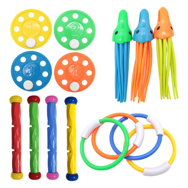 Juguetes de piscina Divertidos juguetes de buceo agua, juguetes para para juegos de , edades de 3 , anillos de buceo, palos de buceo, - 15 piezas 2
