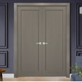 thumbnail image 3 of French Double Panel Doors 84 x 84 with Hardware | Quadro 4111 Grey Ash | Panel Frame Trims | Bathroom Bedroom Interior Sturdy Door, 3 of 6