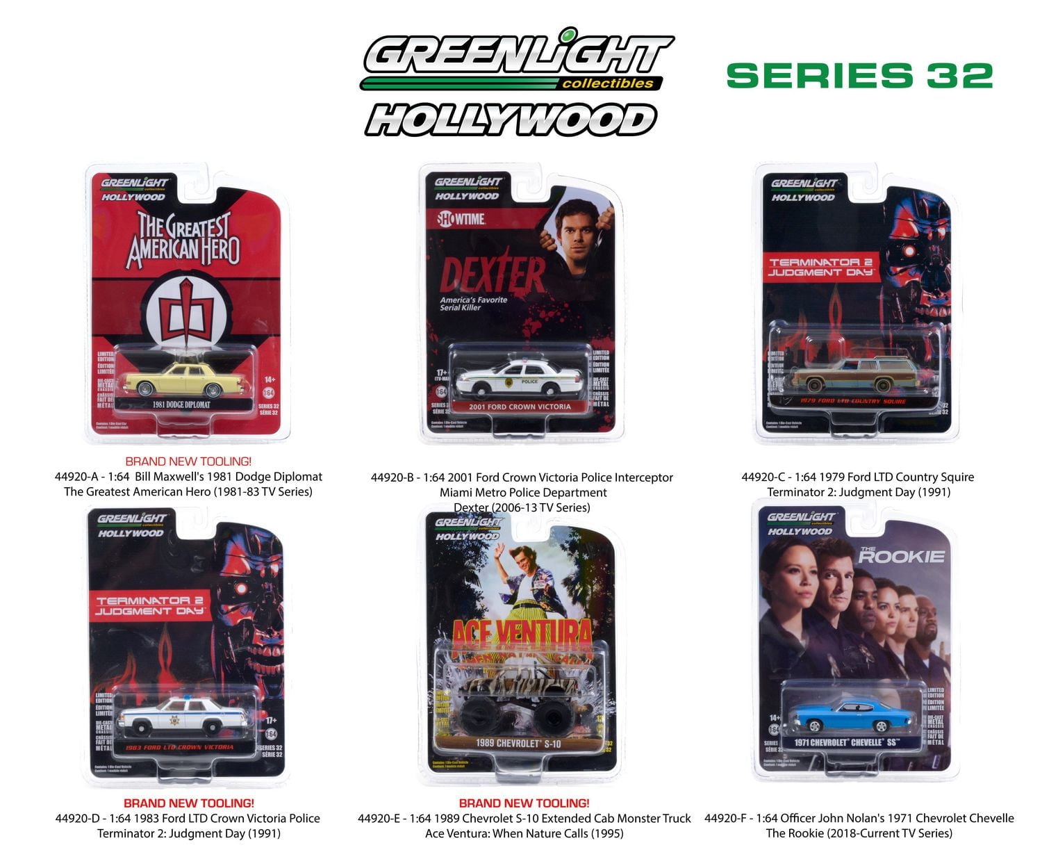 GreenLight 1:64 Hollywood Jouet Véhicules Série 32