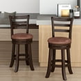 thumbnail image 5 of Costway 26” Counter Height Swivel Barstools Set of 4 with Back, Faux Leather Seat for Pub, 5 of 9