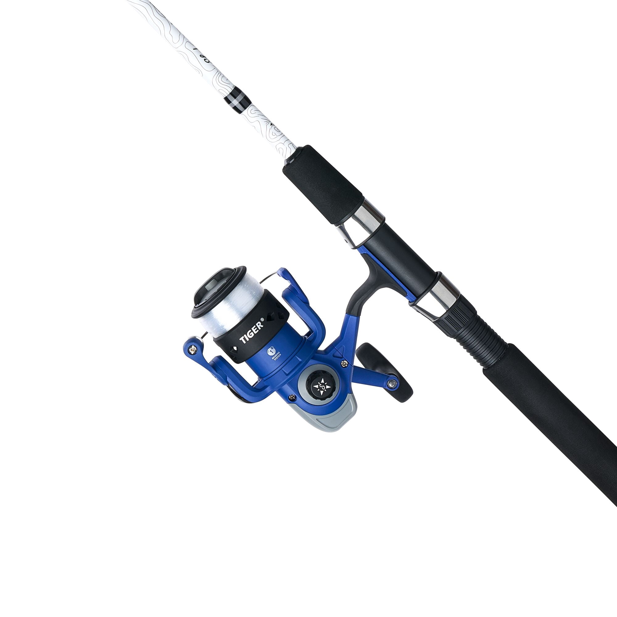 Shakespeare Tiger Spinning Combo, 9' 2-pc Medium Heavy Fishing Rod, 60-Size Reel