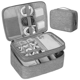 Travel Cable Organizer Bag, Two-Layer Electronics Accessories