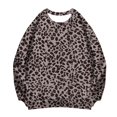 thumbnail image 4 of TIREOW Girls Sweatshirt Leopard Printed Crewneck Long Sleeve Pullover Sweatshirt Daily Wear Casual Loose Comfy Stylish Relaxed Pullover Tops, 4 of 4