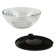 Glass Food Storage Containers with Snap Lids- 10 Piece Set by Chef Buddy (Black)