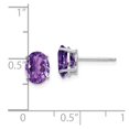 thumbnail image 3 of 14k White Gold 8x6mm Oval Amethyst Earrings, 3 of 3