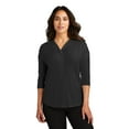 thumbnail image 2 of Port Authority Lk5433 Ladies Concept 3/4-Sleeve Soft Split Neck Top, 2 of 8