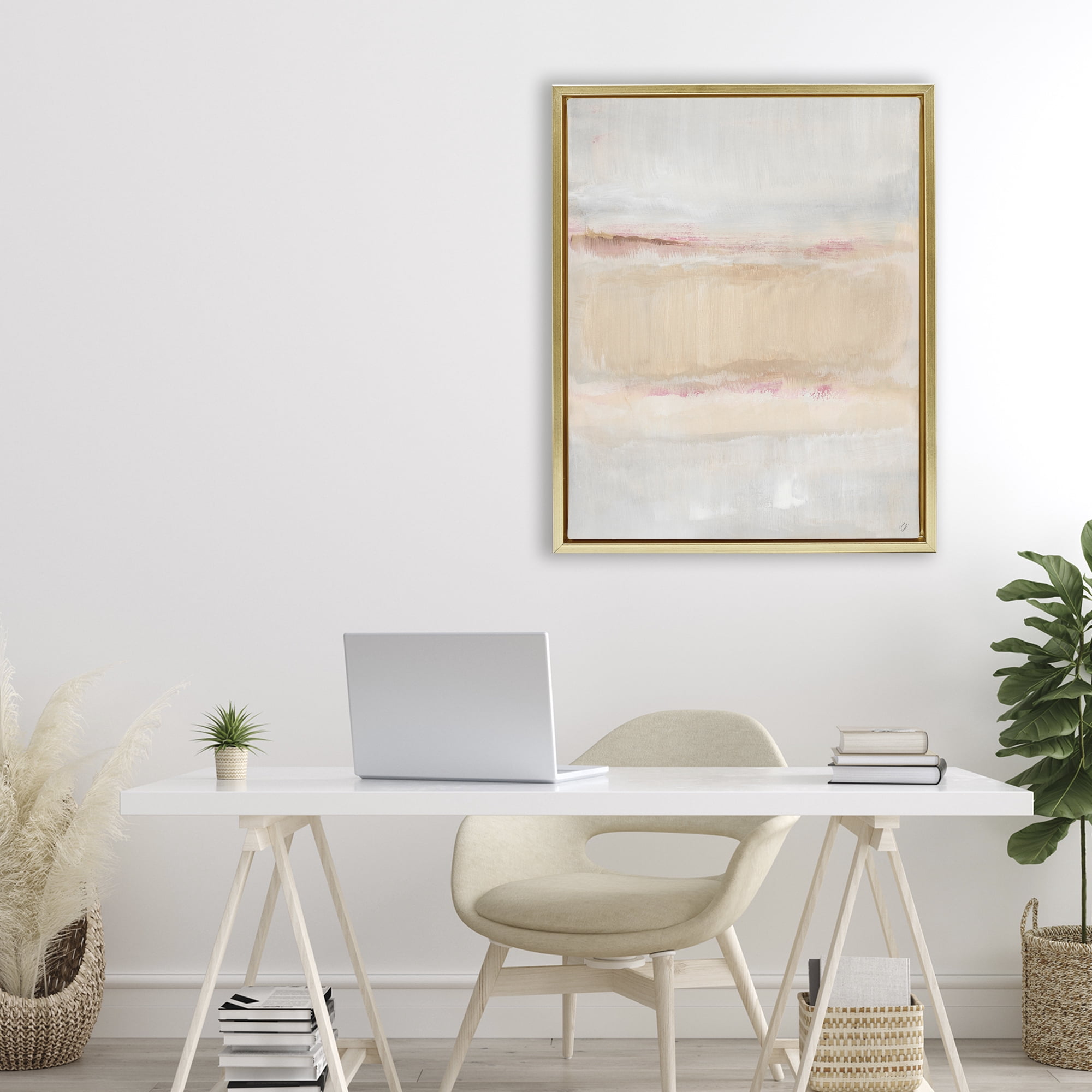Stupell Industries Restful Misty Landscape Gold Framed Floater Canvas Wall Art, design by Lanie Loreth