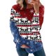 thumbnail image 5 of Sudaderas de cuello redondo de Navidad de manga larga para mujer, suéter holgado informal, blusa con estampado de Papá Noel y gato bonito Fridja FKASFK228, 5 of 6