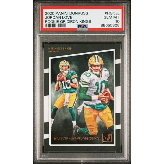 Graded 2020 Panini Donruss Jordan Love #RGKJL Rookie Gridiron Kings Rookie RC Football Card PSA 10 Gem Mint