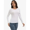 thumbnail image 5 of Womens Long Sleeve Stretch Crew neck T-Shirt Fitted Casual Basic Tops, 5 of 6